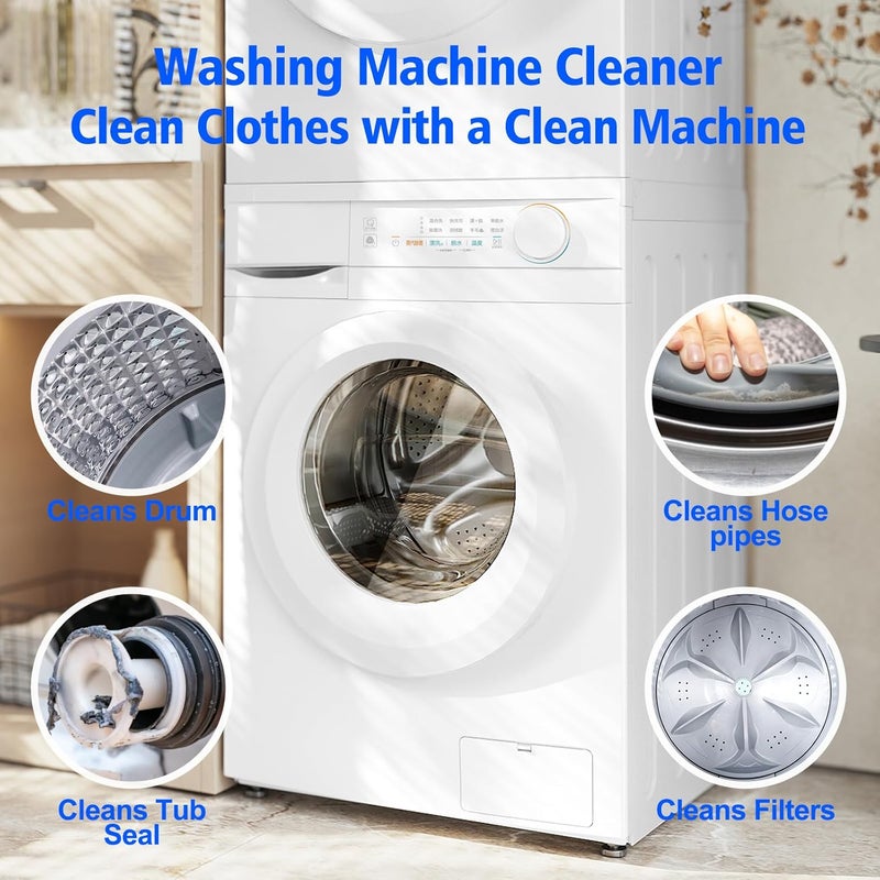 USKICH Washing Machine Cleaner Descaler 40 Pack-Deep Cleaning Tablets For HE Front Loader & Top Load Washer,Washer Machine Cleaning Tablets Clean Inside Drum and Laundry Tub Seal,Septic Safe - Image 4